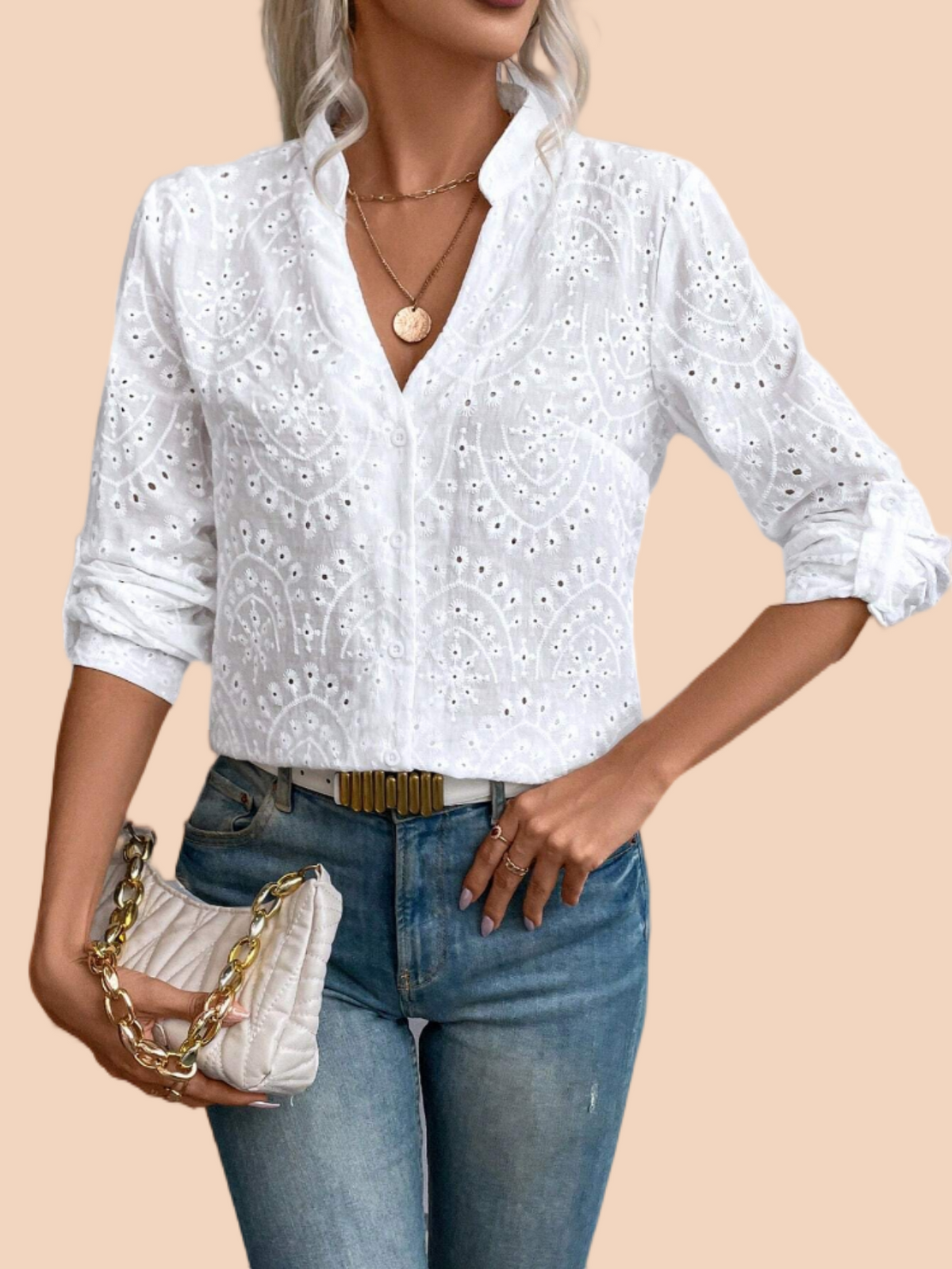 Women Embroidered V Neck Short Sleeve Blouse Summer Casual Crochet Lace Cotton Linen Shirts Tops