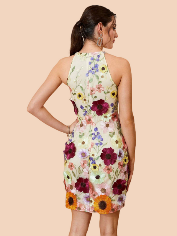 Lakai Flowers Halterneck Mini Dress