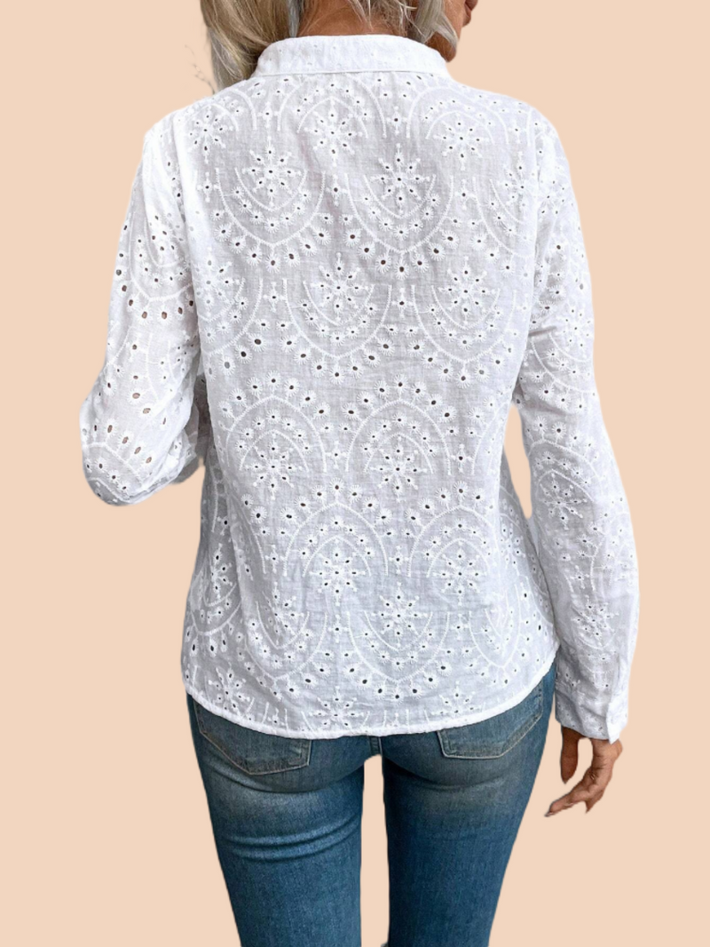 Women Embroidered V Neck Short Sleeve Blouse Summer Casual Crochet Lace Cotton Linen Shirts Tops