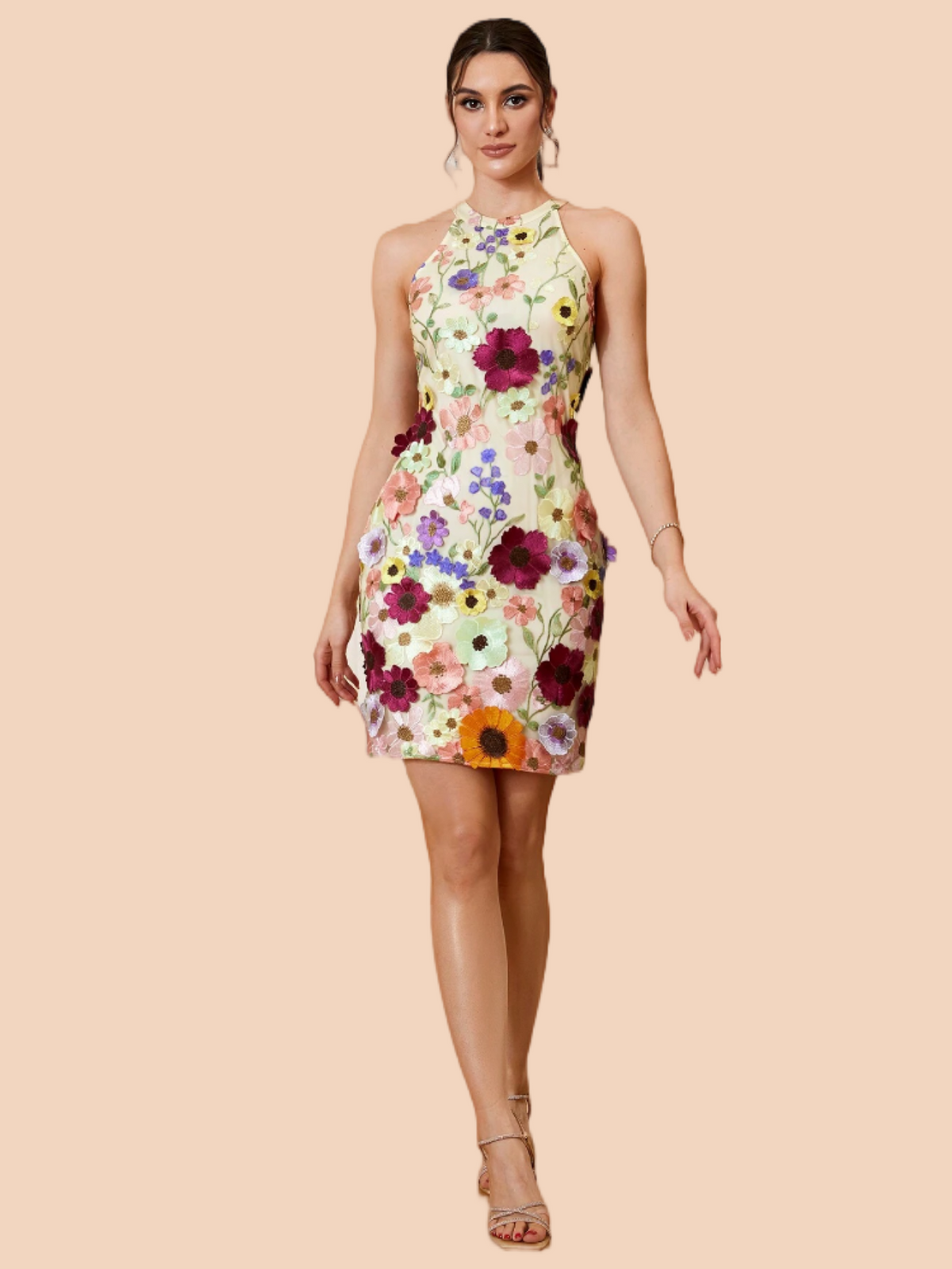 Lakai Flowers Halterneck Mini Dress