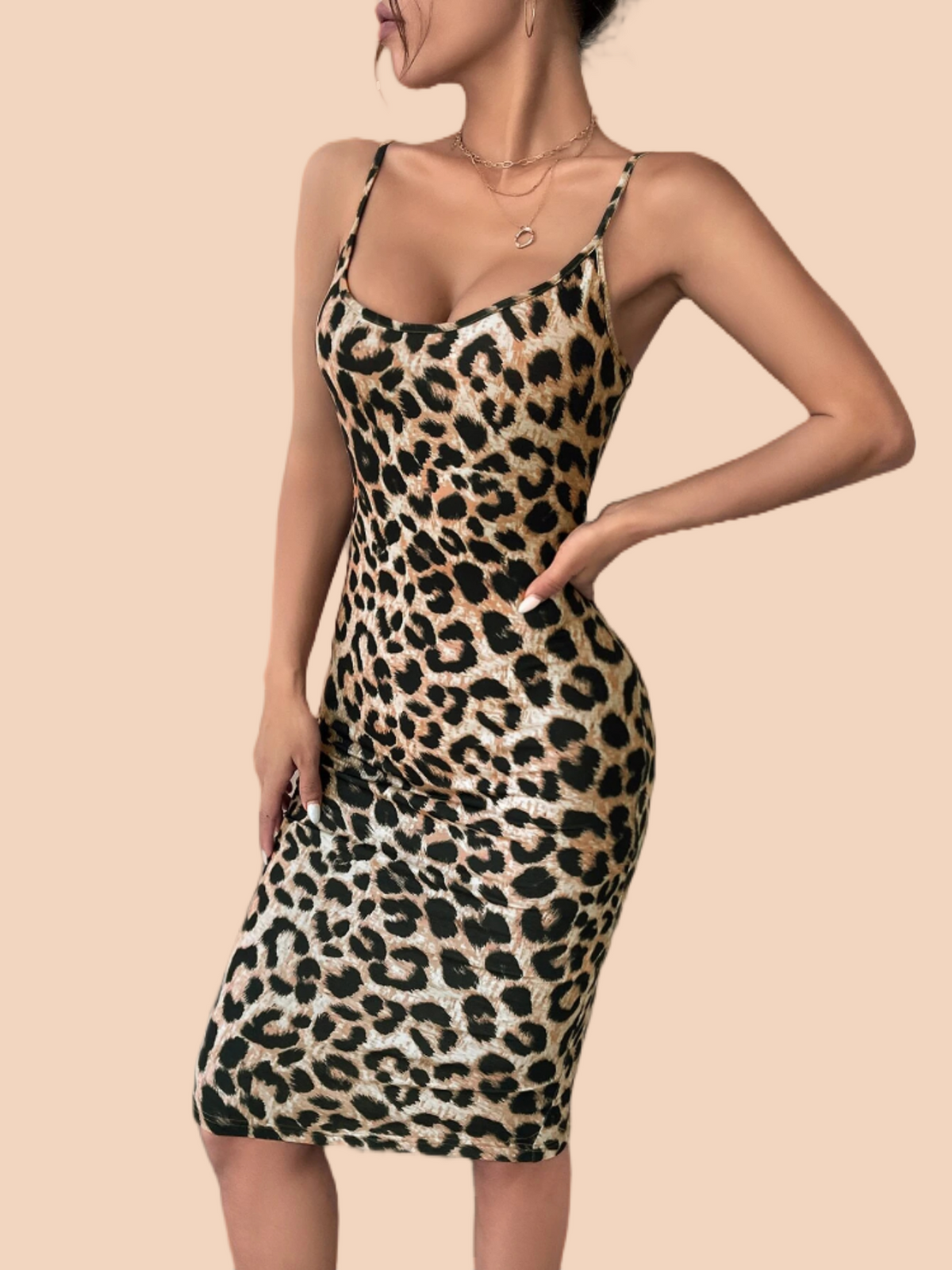 Leopard Print Cami Bodycon Dress