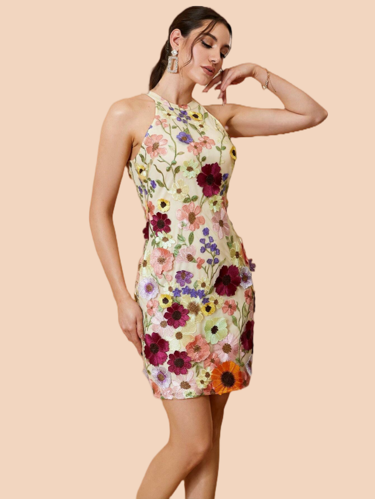 Lakai Flowers Halterneck Mini Dress