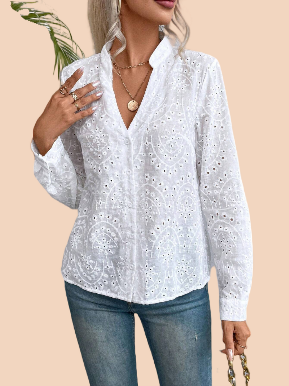 Women Embroidered V Neck Short Sleeve Blouse Summer Casual Crochet Lace Cotton Linen Shirts Tops