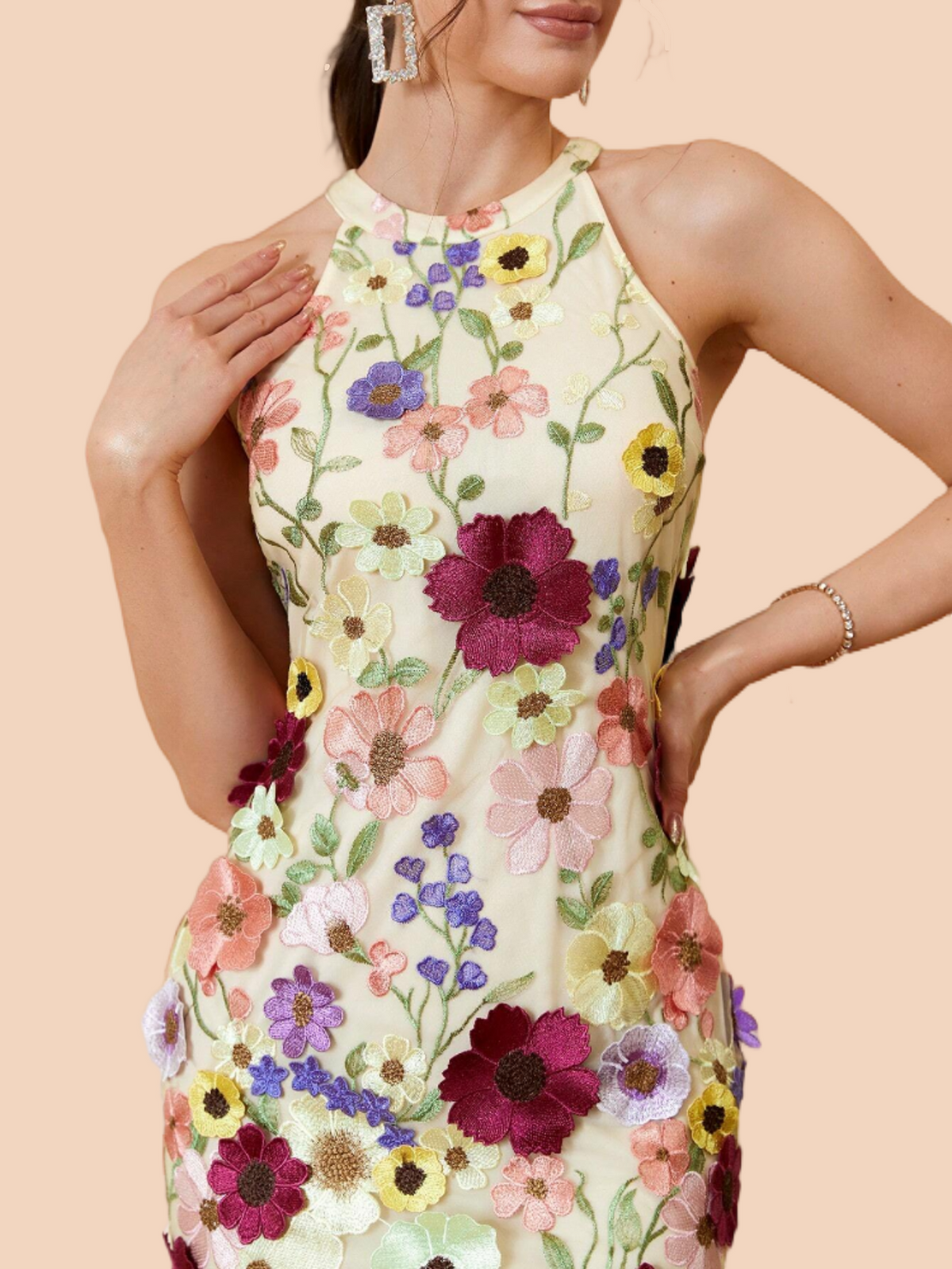 Lakai Flowers Halterneck Mini Dress